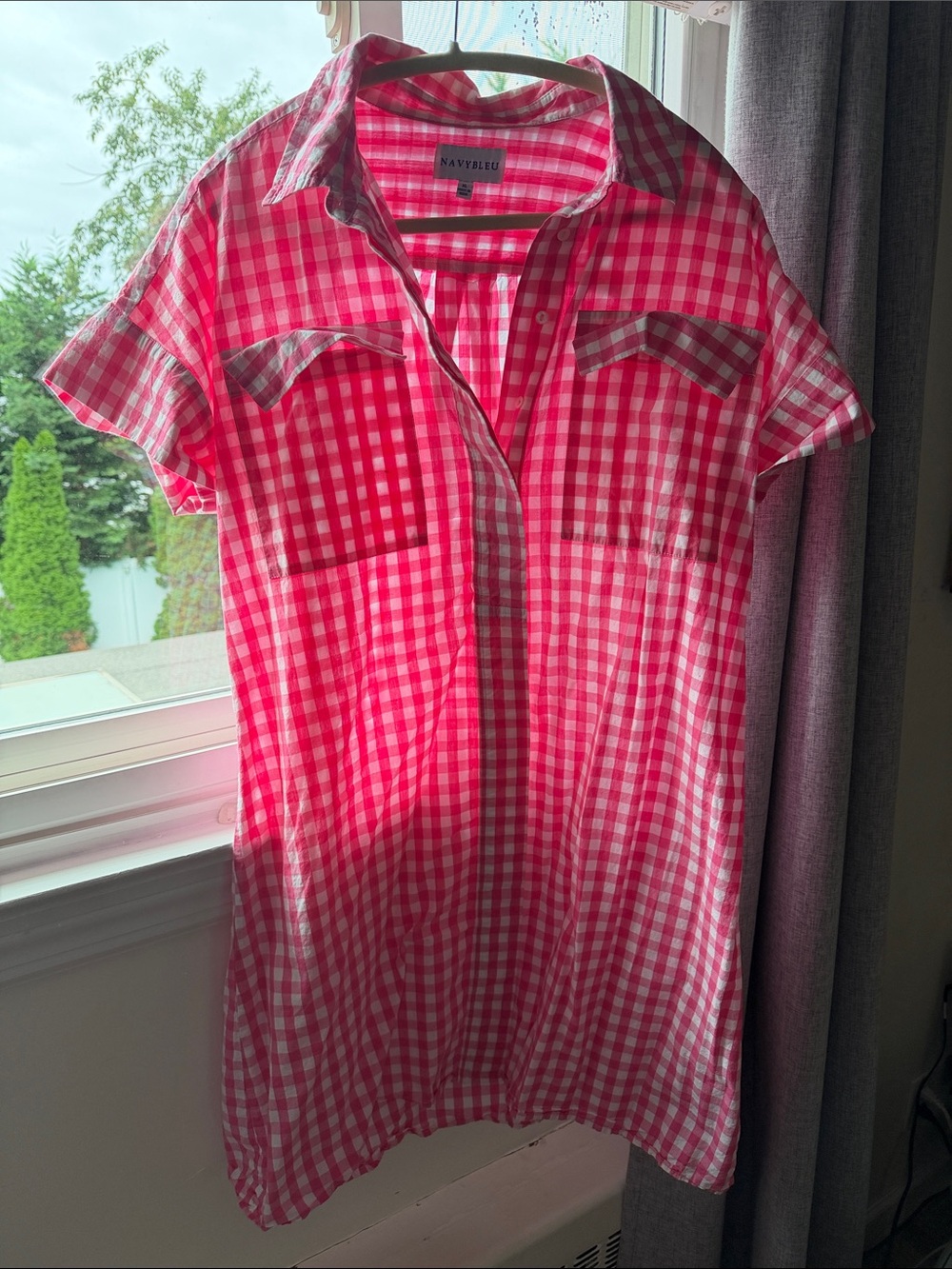 NAVYBLEU Pink Gingham Short-Sleeve Shirt